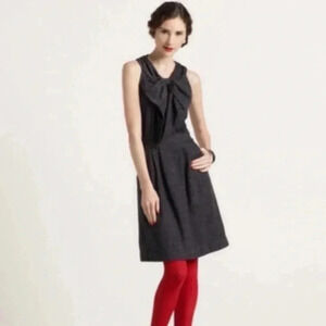 Kate Spade Lucinda Metallic Glitter Black Bow Dress Size 0